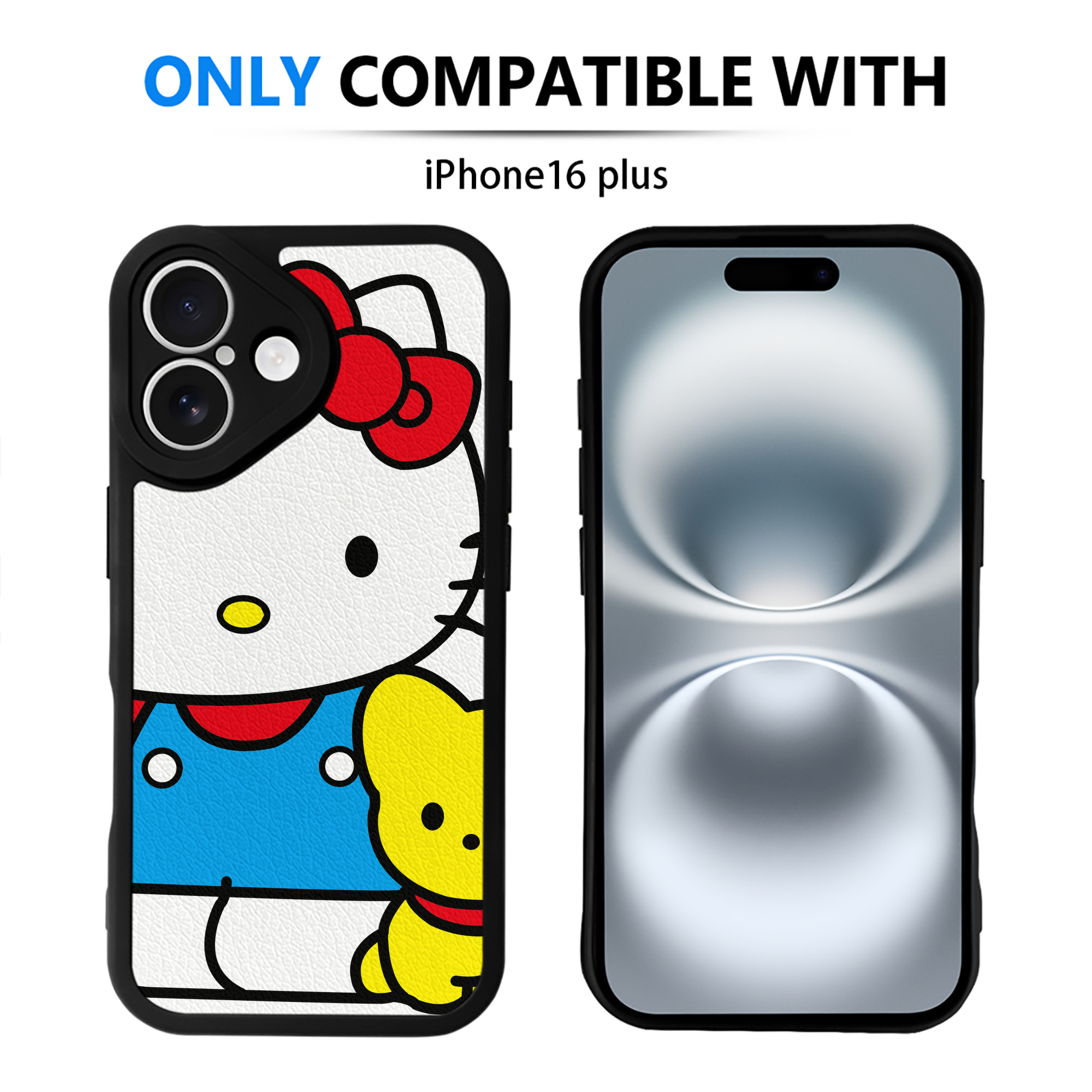 （画像用） Hello Kitty ハローキティ 【iPhone 16シリーズ対応】シリコンスマホケース（レザー調） 材質：シリコン